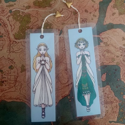 Zelda double-sided bookmark breath of the wild and tears of the kingdom