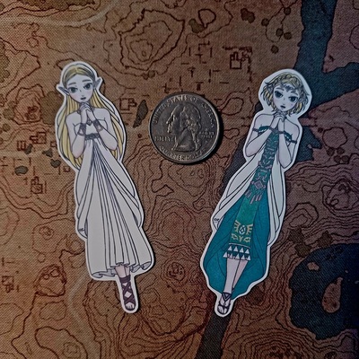 Princess zelda set of 2 stickers breath of the wild and tears of the kingdom