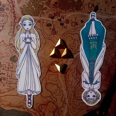 Princess zelda set of 2 stickers breath of the wild and tears of the kingdom - Thumbnail 1