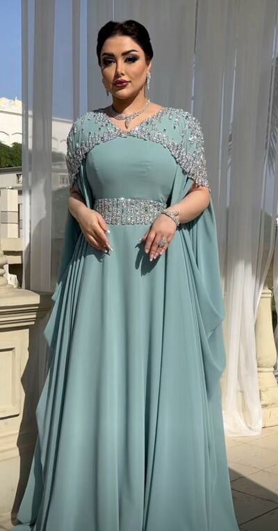 Mint Green Mother of Bride/ Groom Dress Beading Crystals Evening Formal Gowns Prom Dress