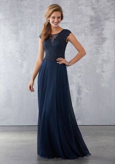 Navt Blue Mother of Bride/ Groom Dress Simple Lace Evening Formal Gowns Prom Dress