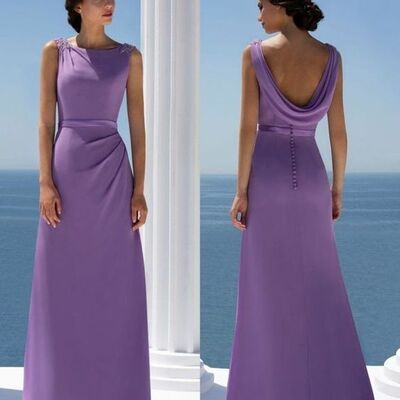 Purple mother of bride/ groom dress simple evening formal gowns prom dress
