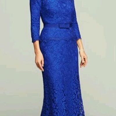 Royal blue mother of bride/ groom dress simple lace evening formal gowns prom dress