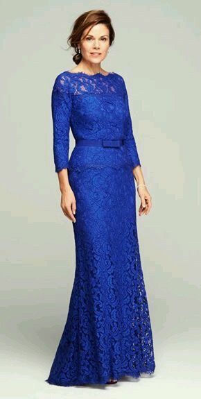 Royal Blue Mother of Bride/ Groom Dress Simple Lace Evening Formal Gowns Prom Dress