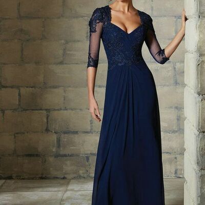 Royal blue mother of bride/ groom dress simple lace evening formal gowns prom dress
