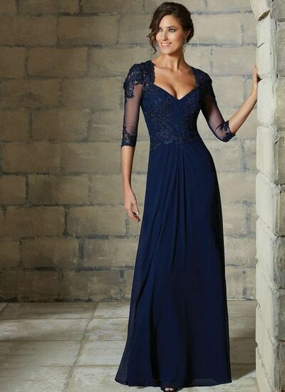 Royal Blue Mother of Bride/ Groom Dress Simple Lace Evening Formal Gowns Prom Dress