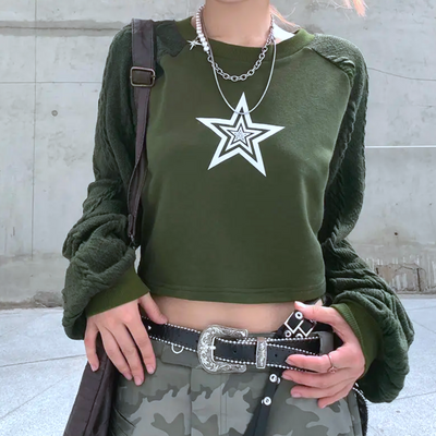 Retro star  cropped sweatshirt