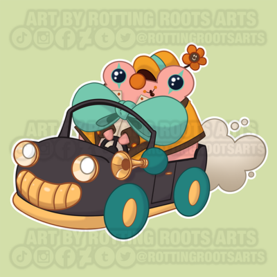 Car clown frog: sticker