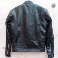 Crafted Leather Men's Dark Brown Leather Biker Motorcycle Jacket - Thumbnail 1