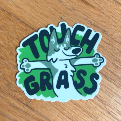 Touch grass sticker