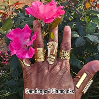 Brass Face Ring - Thumbnail 3