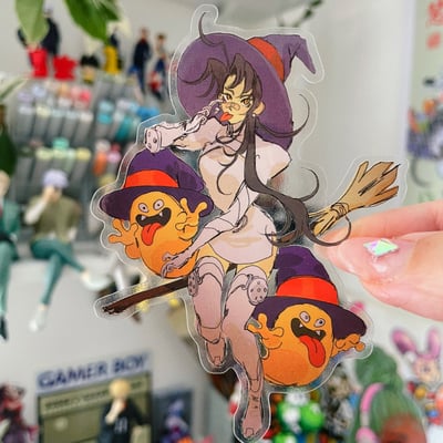 Ghost witch transparent sticker