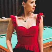 Simple A-line Straps Burgundy Prom Dresses - Thumbnail 1