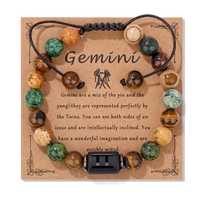 Horoscope bracelet with natural stones for men and women, unisex constellation bracelet - Thumbnail 4