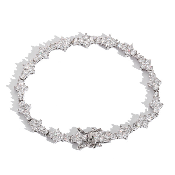 White Zircon Copper Decoration Women's Bracelet