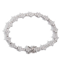 White Zircon Copper Decoration Women's Bracelet