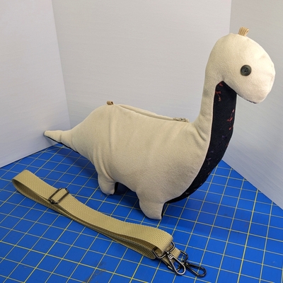 Bag-o-saurs: bronto - cream & black