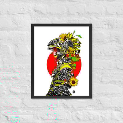 The Sunflower Soldier (Framed Print)