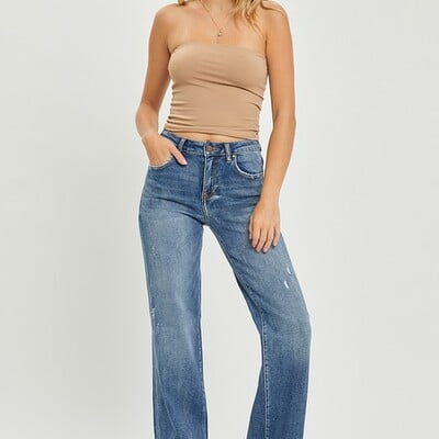 Risen high rise straight jean