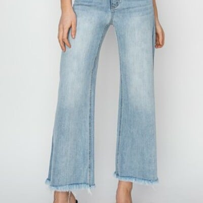 Risen high rise wide leg crop jean