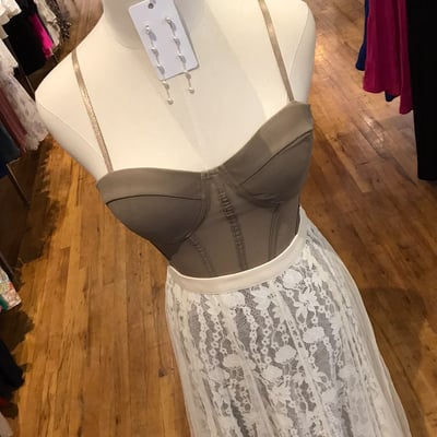 Sweetheart mesh bodysuit