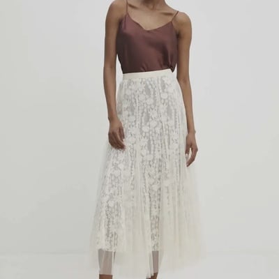 Tulle and lace skirt
