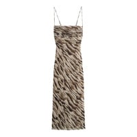 Tulle printed pleated open back camisole dress - Thumbnail 2
