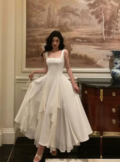 New Style Elegant Square Neck Fashion Evening Dresses 