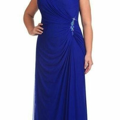 Plus size blue mother of bride/ groom dress simple evening formal gowns prom dress
