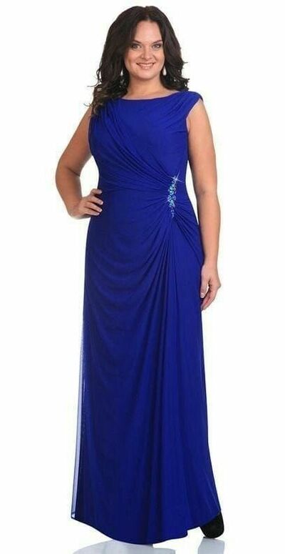 Plus Size Blue Mother of Bride/ Groom Dress Simple Evening Formal Gowns Prom Dress