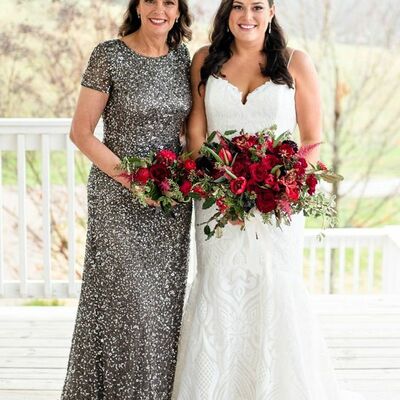 Grey mother of bride/ groom dress simple sequins lace evening formal gowns prom dress