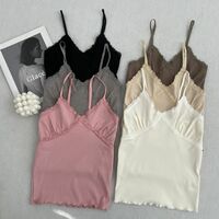 Wood ear lace V-neck suspenders - Thumbnail 5