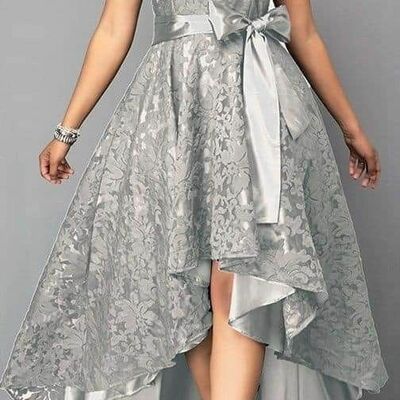 Elegant grey mother of bride/ groom dress simple lace evening formal gowns prom dress