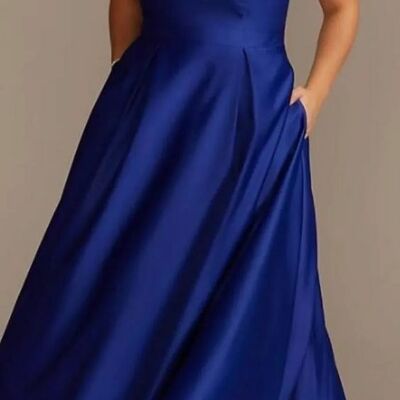 Plus size mother of bride/ groom dress simple royal blue evening formal gowns prom dress
