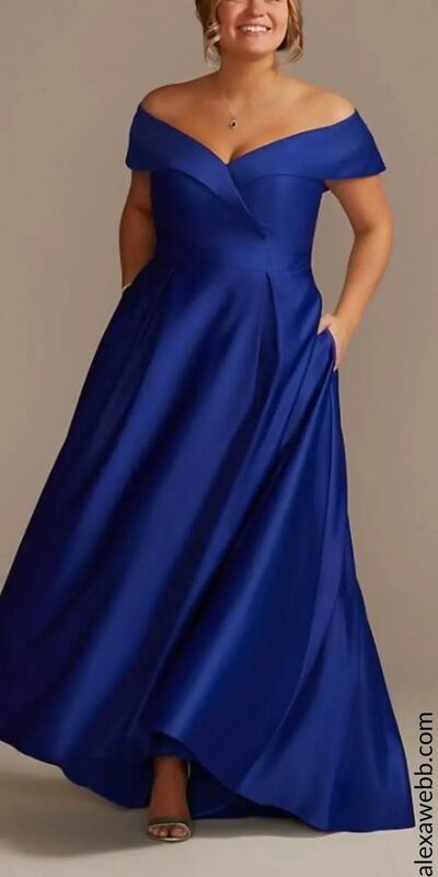 Plus Size Mother of Bride/ Groom Dress Simple Royal Blue Evening Formal Gowns Prom Dress