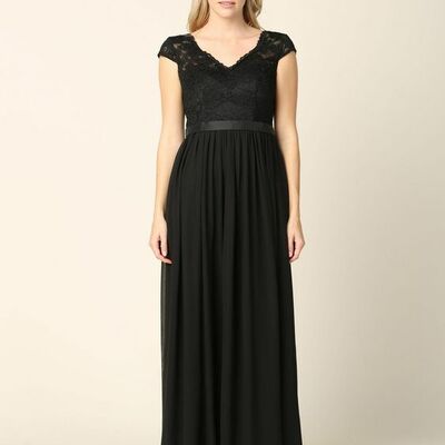 Black mother of bride/ groom dress simple lace evening formal gowns prom dress