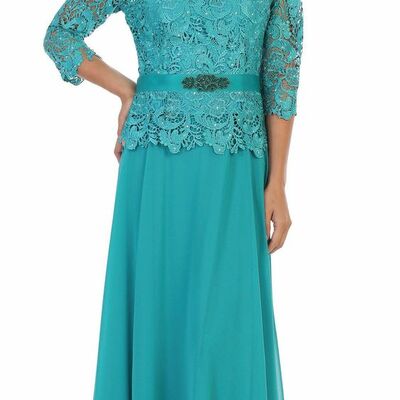 Blue mother of bride/ groom dress simple lace top evening formal gowns prom dress