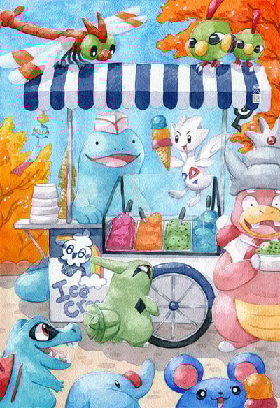 Quagsire's Ice Cream Cart Print