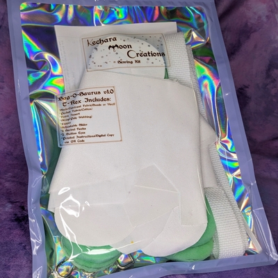 Sewing kit - bag-o-saur t-rex - white/white