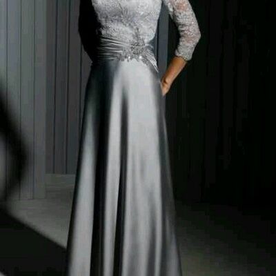 Sliver mother of bride/ groom dress lace jacket evening formal gowns prom dress