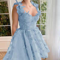Aline Short Tulle Prom Dress with 3D Butterflies - Thumbnail 2