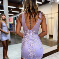  V-Neck Homecoming Dresses - Thumbnail 8