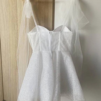 White Spraying A-Line Short Party Dresses Cocktail Dresses Homecoming Dresses  - Thumbnail 1