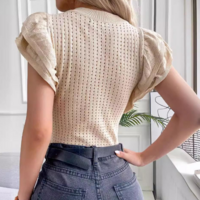 Fashion Temperament Women'S Patchwork Sleeveless Shirt Top - Thumbnail 2