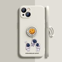 Cartoon Silicone iPhone 16 15 14 Case With Ring IP6S05 - Thumbnail 1