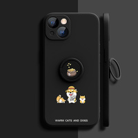 Cartoon Silicone iPhone 16 15 14 Case With Ring IP6S05 - Thumbnail 3