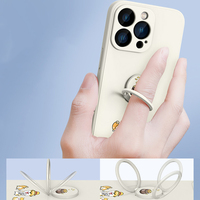 Cartoon Silicone iPhone 16 15 14 Case With Ring IP6S05 - Thumbnail 5