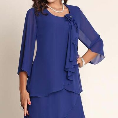 Simple mother of bride/ groom dress lroyal blue tes-length vening formal gowns prom dress