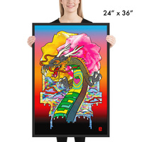 Dragon Roses (Framed Print) - Thumbnail 3
