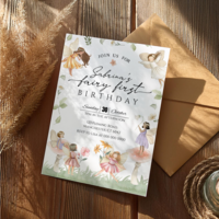 Editable Fairy Girl Birthday Invitation, Fairy Birthday Party Invitation, Magical Birthday Invitation - Thumbnail 1